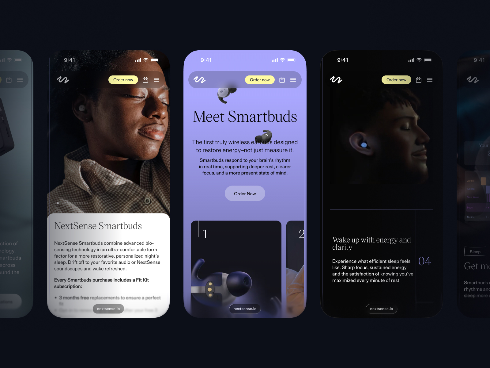 NextSense mobile website visual reference